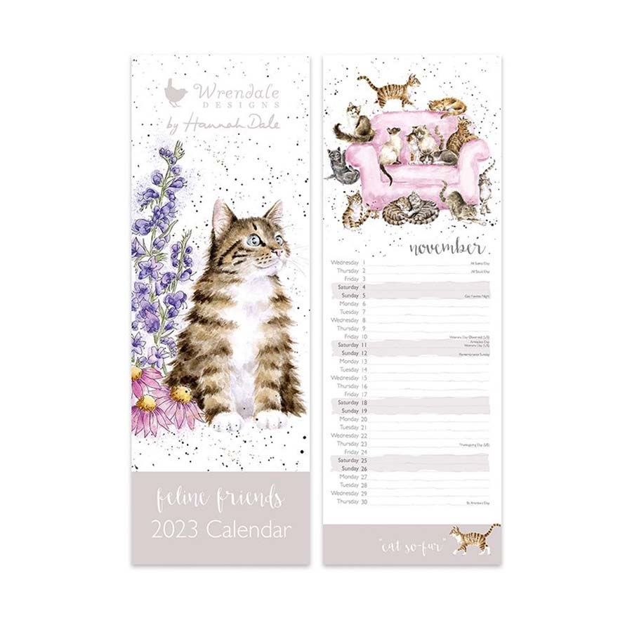 Wrendale Calendar 2023 Feline Friends Slim Knights Garden Centres