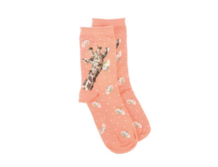 Wrendale Giraffe Sock - Flowers