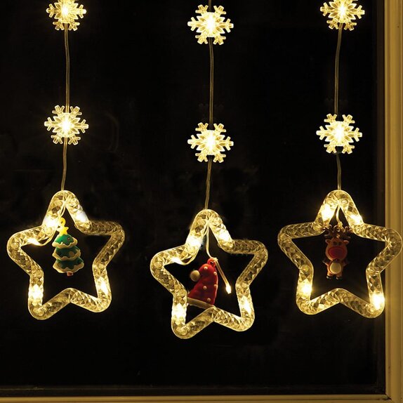 Xmas Star Curtain Lights - Warm White  LV - image 2